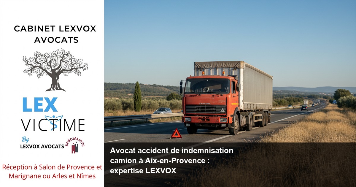 Avocat accident de indemnisation camion à Aix-en-Provence : expertise LEXVOX — LEXVOX AVOCATS