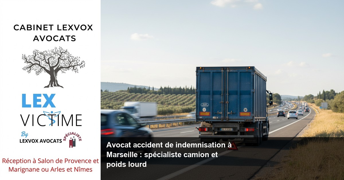 Avocat accident de indemnisation à Marseille : spécialiste camion et poids lourd — LEXVOX AVOCATS